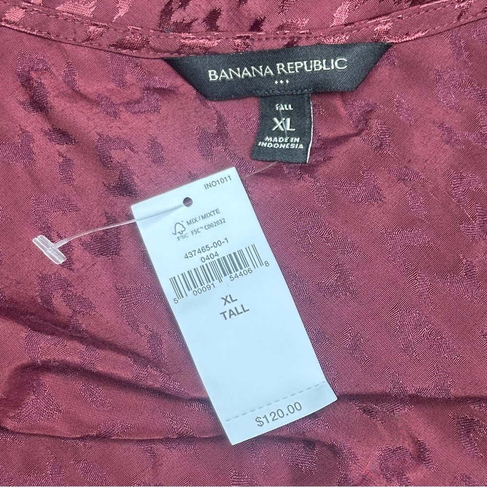 BANANA REPUBLIC JACQUARD SLIP DRESS SIZE XL NWT - Dark Cherry - Picture 6 of 11